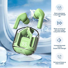 Load image into Gallery viewer, Transparent Wireless Bluetooth Earbud Noise Canceling Stereo Headphone with Digital Display Charging Case Waterproof Gaming
