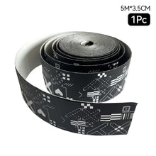 Load image into Gallery viewer, 1 Roll 5M*3.5CM Printed Tennis Racket Head Sticker Anti-Scratch Wear Resistance Tennis Racket Frame PU Protection Sticker
