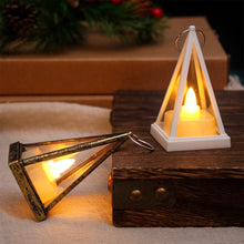 Load image into Gallery viewer, 1PC LED Artificial Electronic Candle Light Plastic Retro Triangle Atmosphere Light For Outdoor Camping Holiday Decoration Table Decoration
