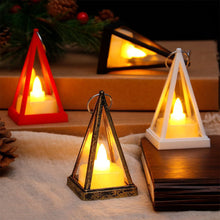 Load image into Gallery viewer, 1PC LED Artificial Electronic Candle Light Plastic Retro Triangle Atmosphere Light For Outdoor Camping Holiday Decoration Table Decoration
