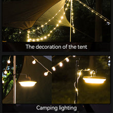 Load image into Gallery viewer, 10M Portable LED Light Strip USB Charging Suspended Tapeline RGB Atmosphere Light For Outdoor Camping Canopy
