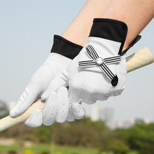 Load image into Gallery viewer, 1Pair Bow Golf Gloves For Women With Removable Mark Sheepskin Self-Adhesive Cloth Non-Slip Sports Full Finger Gloves
