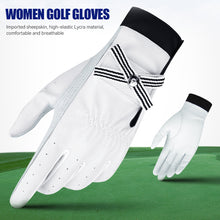 Load image into Gallery viewer, 1Pair Bow Golf Gloves For Women With Removable Mark Sheepskin Self-Adhesive Cloth Non-Slip Sports Full Finger Gloves
