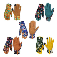 Load image into Gallery viewer, 1Pair Microfiber Printed Protective Gloves Outdoor Garden Planting Weeding Trimming Stab-Proof Wear-Resistant Protective Gloves
