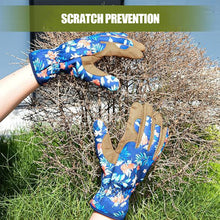 Load image into Gallery viewer, 1Pair Microfiber Printed Protective Gloves Outdoor Garden Planting Weeding Trimming Stab-Proof Wear-Resistant Protective Gloves
