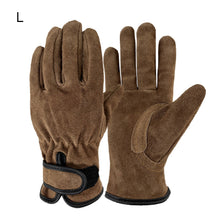 Load image into Gallery viewer, 1 Pair Outdoor Cowhide Protective Gloves Camping Welding Gardening Picking Heavy Lifting Fireproof Anti-Slip Wear Labor Protective Gloves
