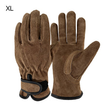 Load image into Gallery viewer, 1 Pair Outdoor Cowhide Protective Gloves Camping Welding Gardening Picking Heavy Lifting Fireproof Anti-Slip Wear Labor Protective Gloves
