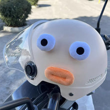 Load image into Gallery viewer, 2Pcs Cute Motorcycle Helmet Decorations For Motocross Full Face Off Road Helmet Sticker Soft Plush Mouth and Big Eyes
