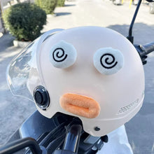 Load image into Gallery viewer, 2Pcs Cute Motorcycle Helmet Decorations For Motocross Full Face Off Road Helmet Sticker Soft Plush Mouth and Big Eyes
