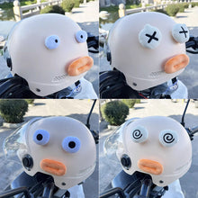 Load image into Gallery viewer, 2Pcs Cute Motorcycle Helmet Decorations For Motocross Full Face Off Road Helmet Sticker Soft Plush Mouth and Big Eyes
