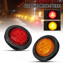 Load image into Gallery viewer, 1Pc 4LED Truck Side Lights Trailer Clearance Marker Lights LED Marker Lights Warning Round Rear Light 10-30V
