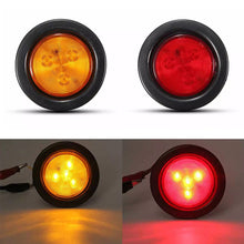 Load image into Gallery viewer, 1Pc 4LED Truck Side Lights Trailer Clearance Marker Lights LED Marker Lights Warning Round Rear Light 10-30V
