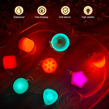 Load image into Gallery viewer, Pet Night Walking Safety Light Pendant Dog Puppy Led Silicone Glowing Collar Flashing Pendant Outdoor Hiking Backpack Bag Lights
