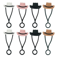 Load image into Gallery viewer, 4PCS Silicone Cowboy Hat Straw Covers Cap Compatible With Stanley Cup Straw Topper Dust Proof Reusable Straw Tip Protector Cap
