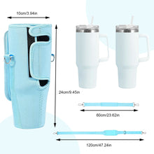 Load image into Gallery viewer, 40oz Neoprene Water Bottle Carrier Bag For Stanley Quencher Cup Sleeve Adjustable Shoulder Strap Non-slip Insulated Mug Cover
