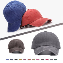 Load image into Gallery viewer, Retro Washed Cotton Baseball Caps Spring Summer Men Women Cotton Adjustable Casual Hat Hip Hop Streetwear Sun Hats
