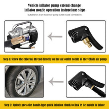Load image into Gallery viewer, Car Tire Air Chuck Inflator Pump Valve Connector Car Tyre Wheel Valve Brass Clip-on Adapter for Inflatable Pump
