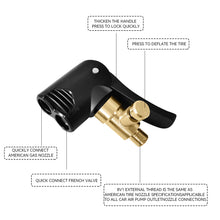 Load image into Gallery viewer, Car Tire Air Chuck Inflator Pump Valve Connector Car Tyre Wheel Valve Brass Clip-on Adapter for Inflatable Pump
