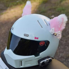 Load image into Gallery viewer, 2Pcs Plush Motorcycle Helmet Cat Ears Decoration Stickers Motocross Helmet Full Face Off Road Helmet Decor
