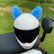 Load image into Gallery viewer, 2Pcs Plush Motorcycle Helmet Cat Ears Decoration Stickers Motocross Helmet Full Face Off Road Helmet Decor
