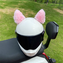 Load image into Gallery viewer, 2Pcs Plush Motorcycle Helmet Cat Ears Decoration Stickers Motocross Helmet Full Face Off Road Helmet Decor
