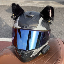 Load image into Gallery viewer, 2Pcs Plush Motorcycle Helmet Cat Ears Decoration Stickers Motocross Helmet Full Face Off Road Helmet Decor
