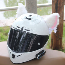 Load image into Gallery viewer, 2Pcs Plush Motorcycle Helmet Cat Ears Decoration Stickers Motocross Helmet Full Face Off Road Helmet Decor

