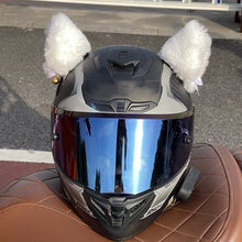 Load image into Gallery viewer, 2Pcs Plush Motorcycle Helmet Cat Ears Decoration Stickers Motocross Helmet Full Face Off Road Helmet Decor
