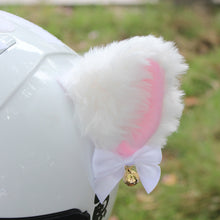 Load image into Gallery viewer, 2Pcs Plush Motorcycle Helmet Cat Ears Decoration Stickers Motocross Helmet Full Face Off Road Helmet Decor
