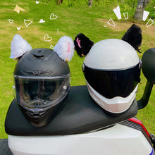 Load image into Gallery viewer, 2Pcs Plush Motorcycle Helmet Cat Ears Decoration Stickers Motocross Helmet Full Face Off Road Helmet Decor
