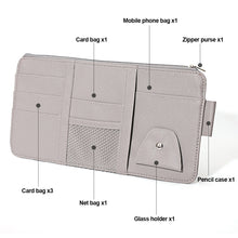 Load image into Gallery viewer, Car Visor Organizer Sunglasses Holder Visor Multi-Pocket Accessories for Trucks Interior Car Accessories Pouch Pen Holder
