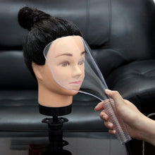 Load image into Gallery viewer, Salon Haircut Face Mask Hair Dyeing Protector Cover Reusable Handheld Hairspray Mask Professional Barber Accessories
