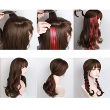 Load image into Gallery viewer, Colored Large Wave Long Curly Wig Ear Hanging Dye Hair Extensions Invisible High Temperature Silk Wig Patch
