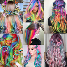 Load image into Gallery viewer, Colored Large Wave Long Curly Wig Ear Hanging Dye Hair Extensions Invisible High Temperature Silk Wig Patch
