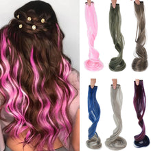 Load image into Gallery viewer, Colored Large Wave Long Curly Wig Ear Hanging Dye Hair Extensions Invisible High Temperature Silk Wig Patch
