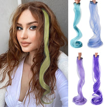 Load image into Gallery viewer, Colored Large Wave Long Curly Wig Ear Hanging Dye Hair Extensions Invisible High Temperature Silk Wig Patch
