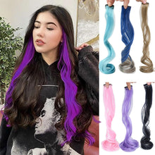 Load image into Gallery viewer, Colored Large Wave Long Curly Wig Ear Hanging Dye Hair Extensions Invisible High Temperature Silk Wig Patch
