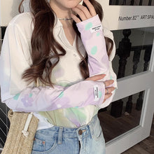 Load image into Gallery viewer, 1Pair Women Summer Ice Arm Sleeves Flower Pattern Sun Protection Sleeves Car Driving Cyclicing Arm Covers Outdoor Sunscreen Loose Ice Silk Sleeve

