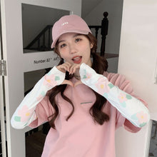 Load image into Gallery viewer, 1Pair Women Summer Ice Arm Sleeves Flower Pattern Sun Protection Sleeves Car Driving Cyclicing Arm Covers Outdoor Sunscreen Loose Ice Silk Sleeve
