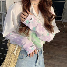 Load image into Gallery viewer, 1Pair Women Summer Ice Arm Sleeves Flower Pattern Sun Protection Sleeves Car Driving Cyclicing Arm Covers Outdoor Sunscreen Loose Ice Silk Sleeve
