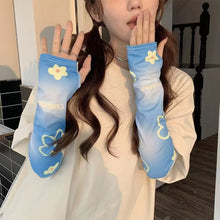 Load image into Gallery viewer, 1Pair Women Summer Ice Arm Sleeves Flower Pattern Sun Protection Sleeves Car Driving Cyclicing Arm Covers Outdoor Sunscreen Loose Ice Silk Sleeve
