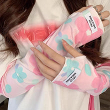 Load image into Gallery viewer, 1Pair Women Summer Ice Arm Sleeves Flower Pattern Sun Protection Sleeves Car Driving Cyclicing Arm Covers Outdoor Sunscreen Loose Ice Silk Sleeve
