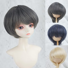 Load image into Gallery viewer, 1/3 BJD Dolls 22-23CM Head Circumference Short Hair High Temperature Fiber Soft Silk Doll Wig Multi-color Doll's Accessories
