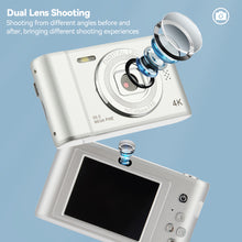 Load image into Gallery viewer, 4K 5000W Pixels Retro HD Camera Double Photography 8X Zoom Home Travel Portable Card Camera
