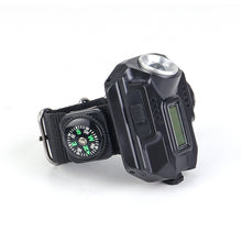 Load image into Gallery viewer, Multifunctional Outdoor Emergency Watch Light With Compass Camping Hike Rechargeable Wrist Light LED Glare Flashlight
