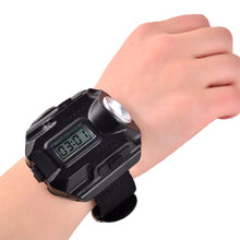 Load image into Gallery viewer, Multifunctional Outdoor Emergency Watch Light With Compass Camping Hike Rechargeable Wrist Light LED Glare Flashlight
