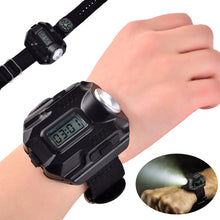 Load image into Gallery viewer, Multifunctional Outdoor Emergency Watch Light With Compass Camping Hike Rechargeable Wrist Light LED Glare Flashlight
