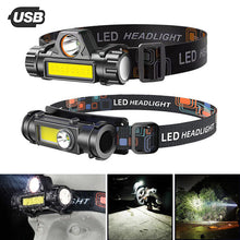 Load image into Gallery viewer, Outdoor Dual Light Source Strong Mini Headlight USB Charging LED Magnetic Working Light For Night Fishing Riding Camping Hiking
