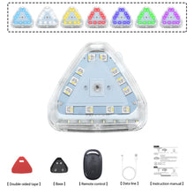 Load image into Gallery viewer, 7 Colors Car Motorcycle Wireless Remote Control Strobe Light LED Warning Lamp Triangle Navigation Lights
