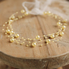 Load image into Gallery viewer, Newborn Photography Props Toddler Girls Pearl Headband Baby Photoshoots Posing Photo Tieback Princess Hair Accessories
